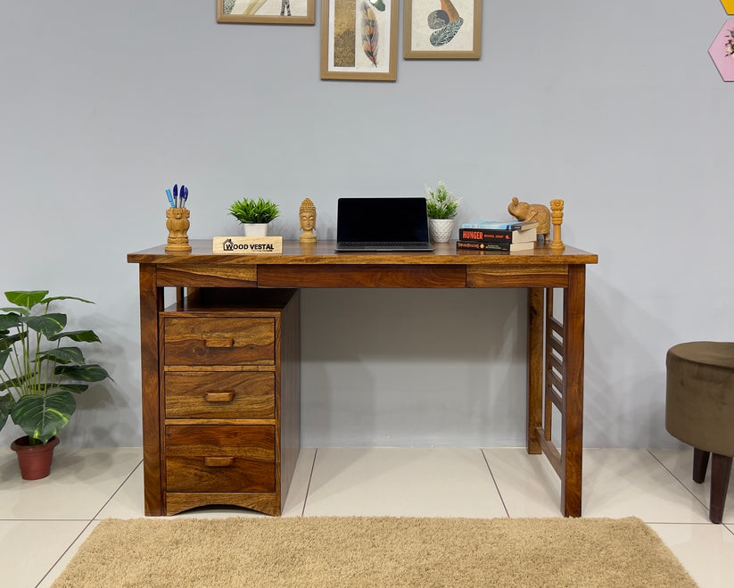 Study Table with removable Storage Compartments and keyboard tray - Na ...