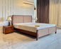 Wood Vestal Sheesham Wood Bed with Cane Rattan Headboard & Footboard, Solid Wood in Natural Finish, Modern Design | Queen Size - (78"x60") | Without Mattress & Side Tables | Low Highted | WS -CN - 5'